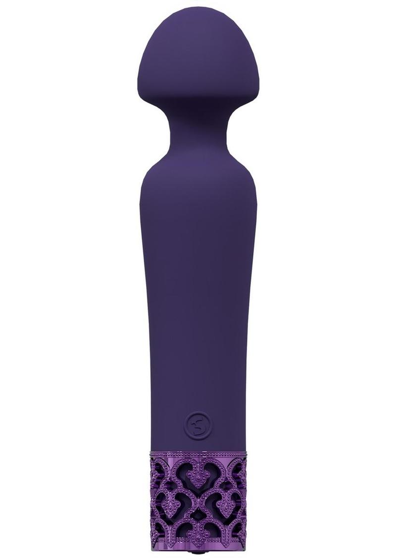 Royal Gems Scepter Silicone Rechargeable Vibrator - Purple