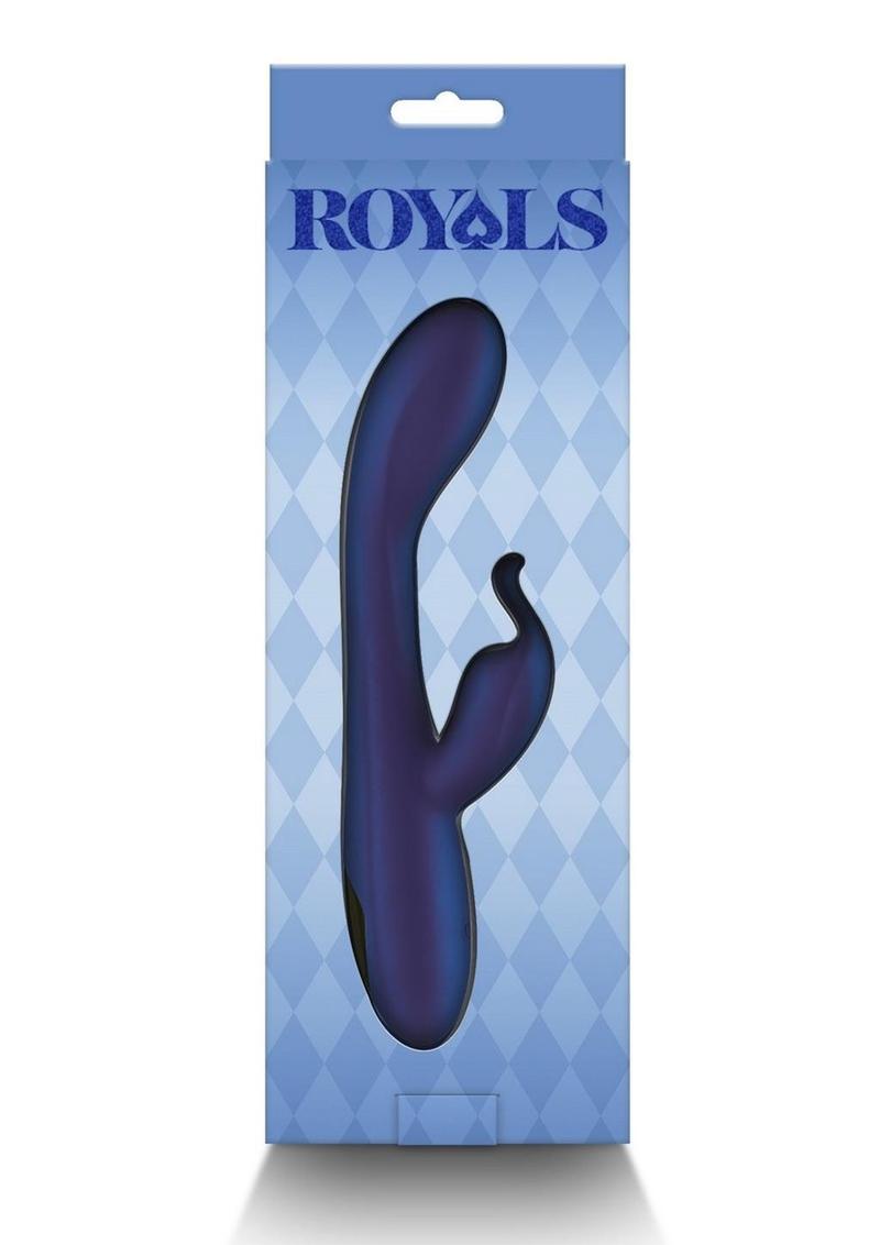 Royals Empress Rechargeable Silicone Rabbit Vibrator - Blue