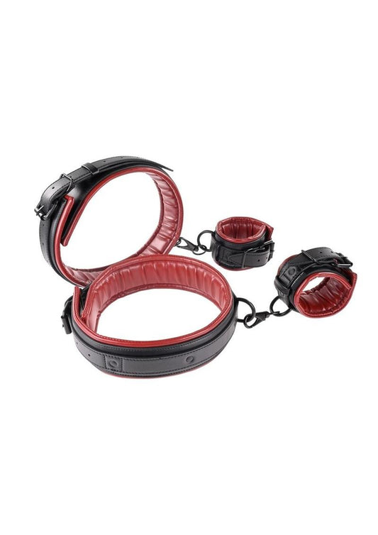 Saffron Thigh and Wrist Cuff - Black/Red - Set