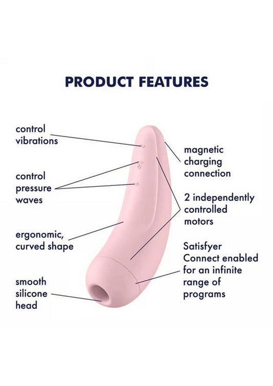 Satisfyer Curvy 2+ Rechargeable Silicone Clitoral Stimulator - Pink