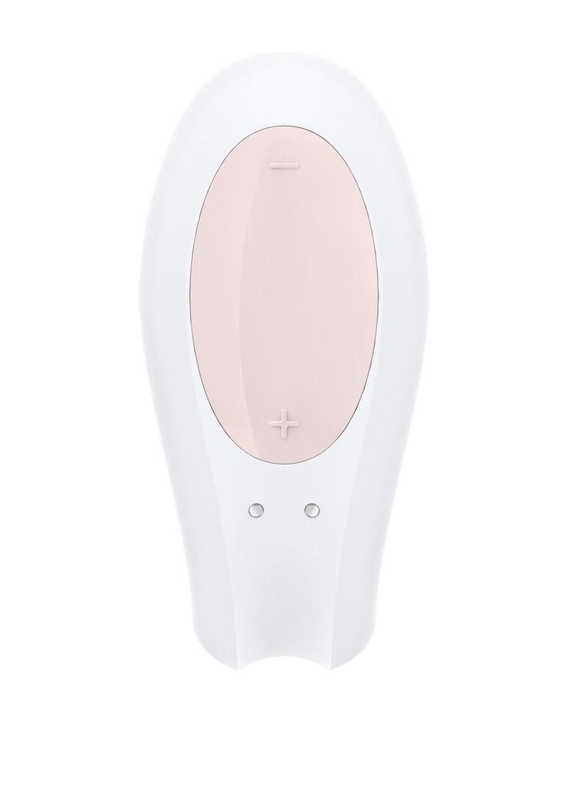 Satisfyer Double Joy Rechargeable Silicone Dual Stimulating Vibrator - White