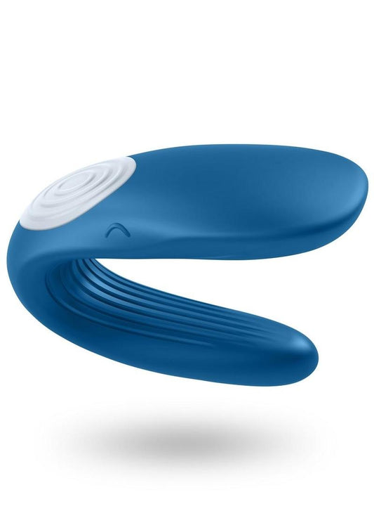 Satisfyer Double Whale Silicone USB Rechargeable Couples Vibrator Waterproof - Blue