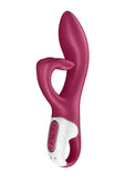 Satisfyer Embrace Me Silicone Rechargeable Vibrator with Clitoral Stimulation - Berry/Pink