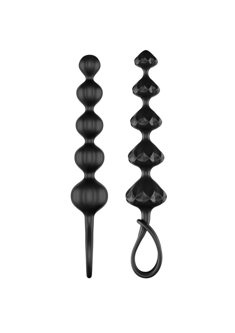 Satisfyer Love Beads Silicone Anal Beads Black (2 Each - Black - Per Set