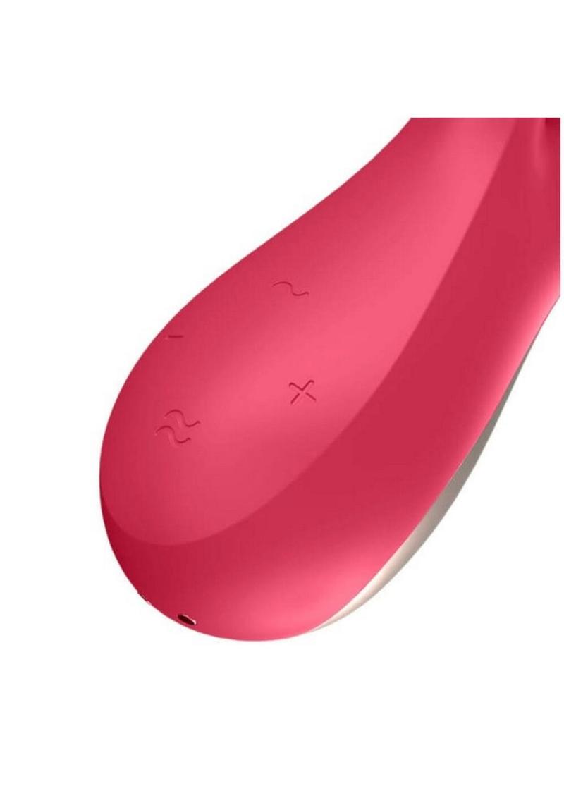 Satisfyer Mono Flex Rechargeable Silicone Rabbit Vibrator - Red