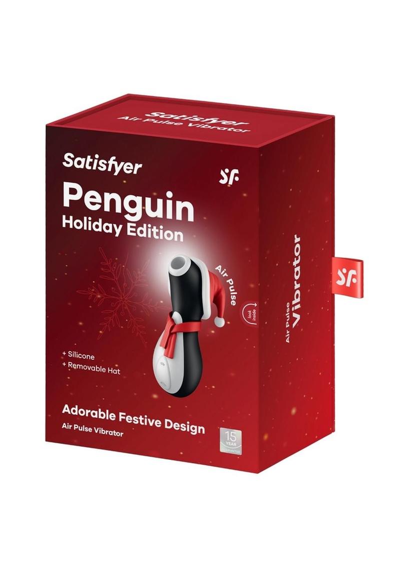 Satisfyer Penguin Silicone Rechargeable Clitoral Stimulator Holiday Edition - Black/White