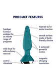 Satisfyer Plug-Ilicious 1 Silicone Vibrating Anal Plug - Petrol/Teal