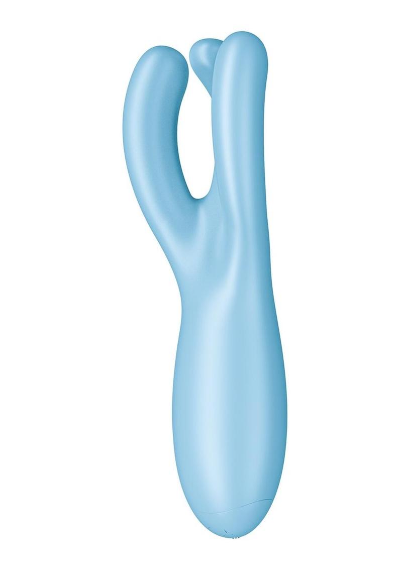 Satisfyer Threesome 4 Rechargeable Silicone Vibrator - Blue