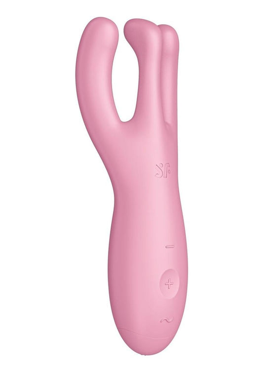 Satisfyer Threesome 4 Rechargeable Silicone Vibrator - Pink