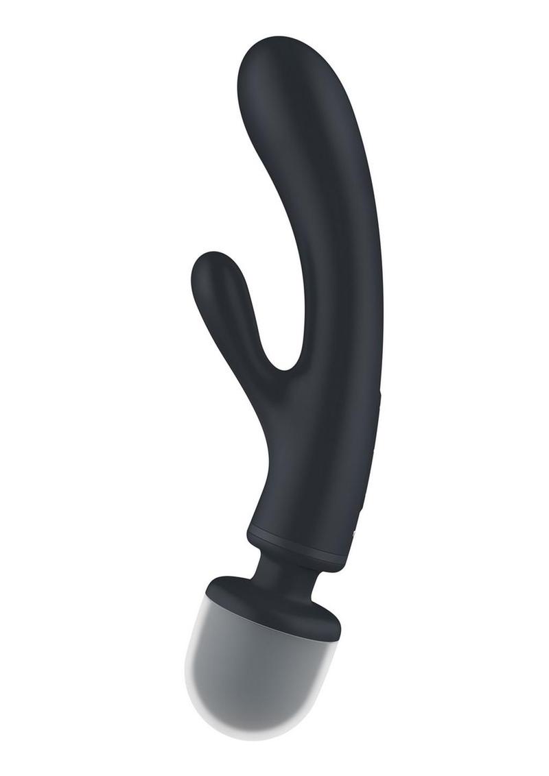 Satisfyer Triple Lover Rechargeable Silicone Rabbit Vibrator - Grey