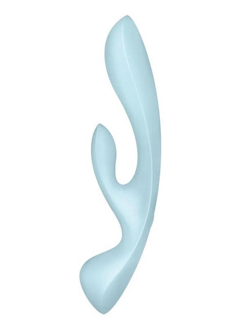 Satisfyer Triple Oh Rechargeable Silicone Dual Stimulating Vibrator - Blue/Light Blue