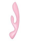 Satisfyer Triple Oh Rechargeable Silicone Dual Stimulating Vibrator - Pink