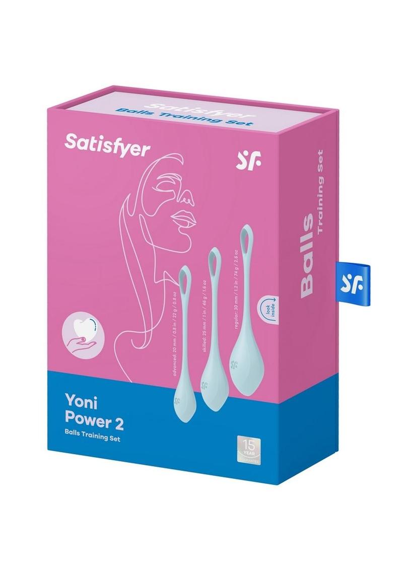 Satisfyer Yoni Power 2 Silicone Weighted Ben Wa Balls - Blue/Light Blue - Set