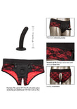 Scandal Crotchless Pegging Panty - Black - Large/XLarge - Set