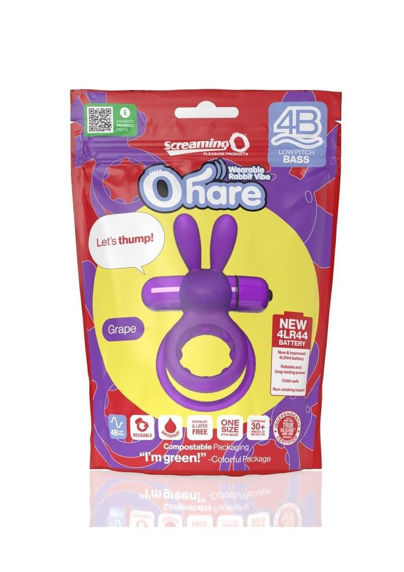 Screaming O 4b Ohare Vibrating Cock Ring - Grape/Purple