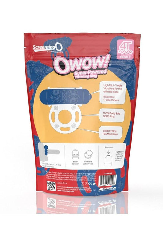 Screaming O 4t O Wow Vibrating Ring - Blue/Blueberry