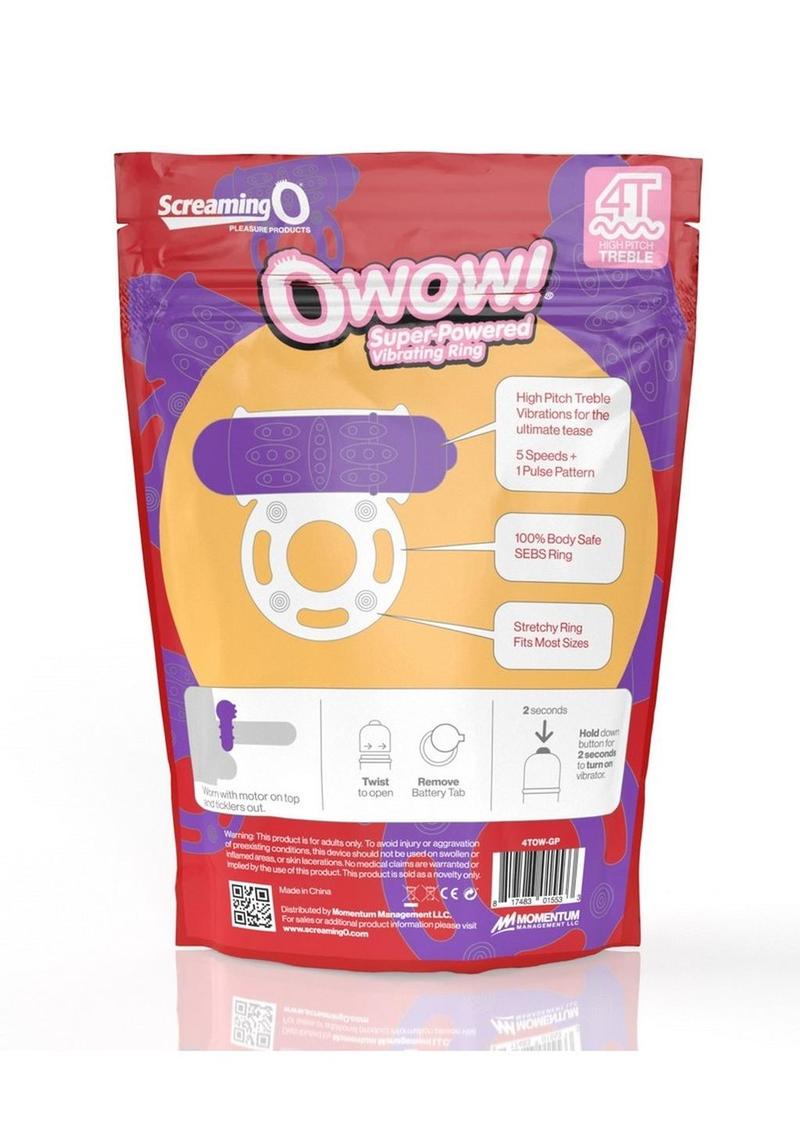 Screaming O 4t O Wow Vibrating Ring - Grape/Purple