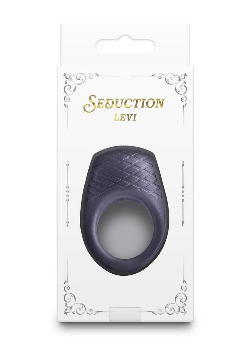 Seduction Levi Rechargeable Silicone Cock Ring - Gray/Grey