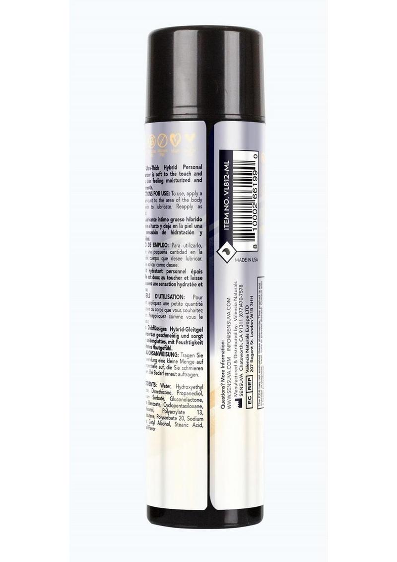 Sensuva Ultra-Thick Anal Hybrid Personal Moisturizer Lubricant High Ph Formula Original Unflavored