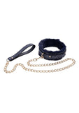 Sex and Mischief Cougar Fur Collar Andamp; Leash - Blue/Gold/Navy