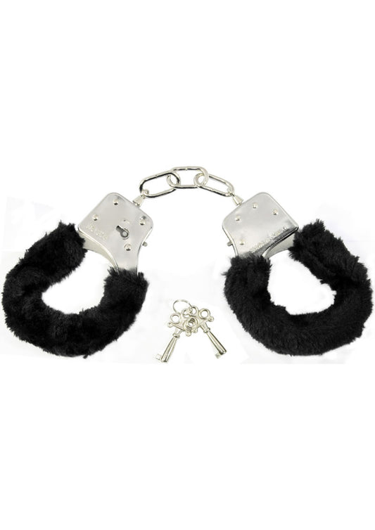 Sex and Mischief Furry Handcuffs - Black