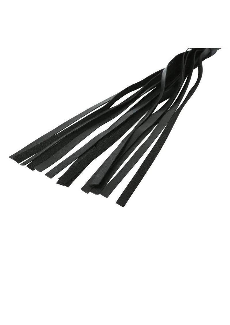 Sex and Mischief Mini Faux Leather Flogger - Black