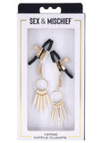 Sex and Mischief Verge Nipple Clamps - Black/Gold