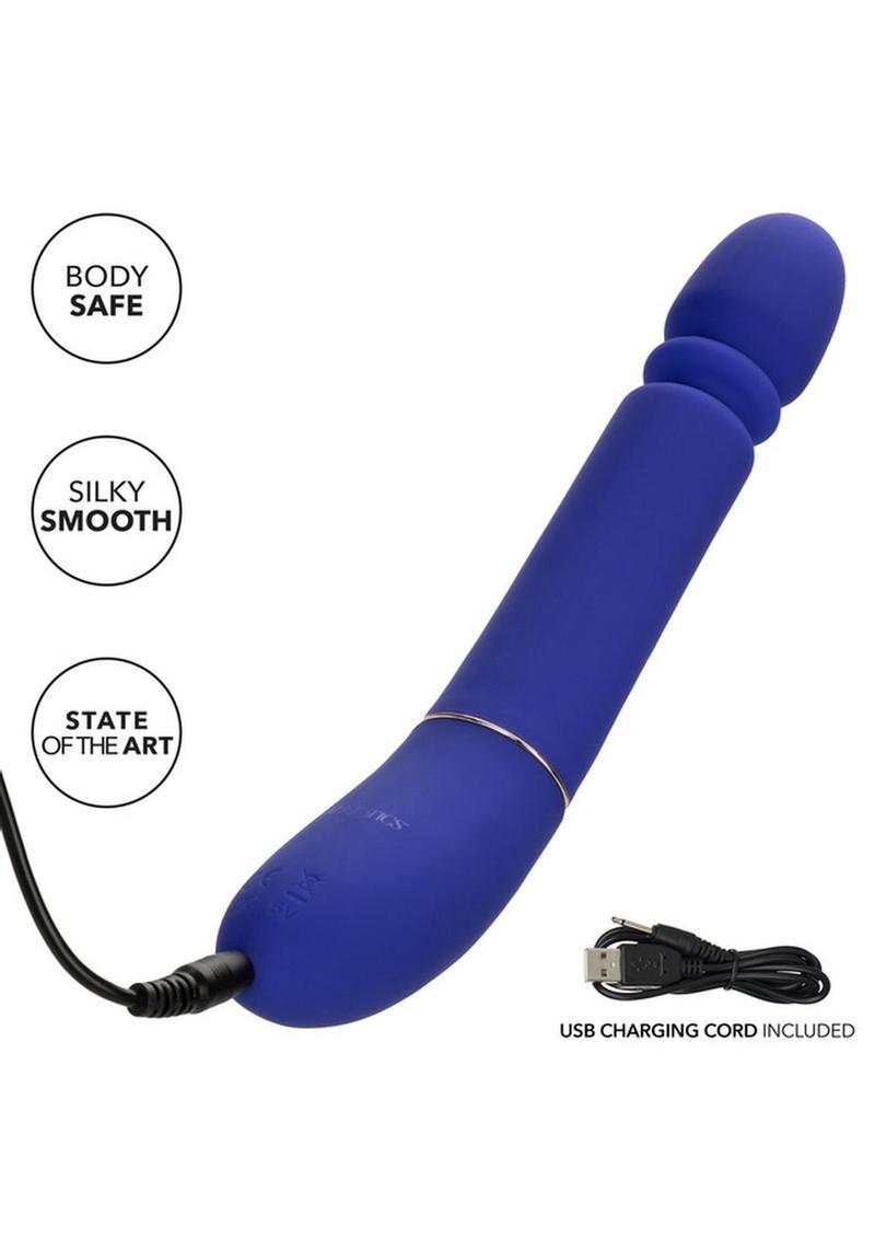 Shameless Slim Thumper Silicone Rechargeable Thrusting Vibrator - Blue