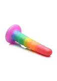 Simply Sweet Zigzag Silicone Rainbow Dildo - Multicolor