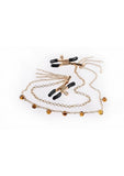 Sincerely Amber Chained Nipple Clamps - Animal Print/Gold