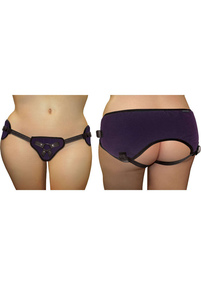 Sportsheets Curvy Collection Plush Adjustable Strap-On - Purple - Plus Size/Queen