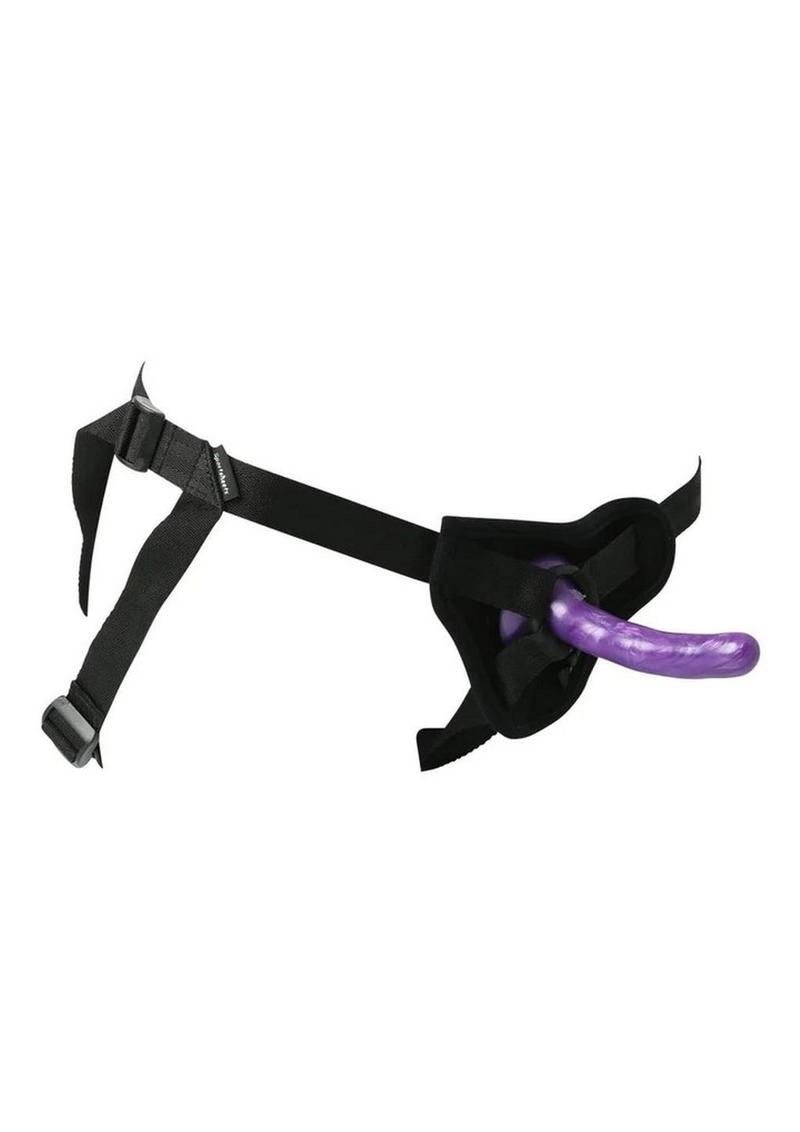 Sportsheets New Cummers Strap-On Harness Kit with Slim Dildo - Black/Purple