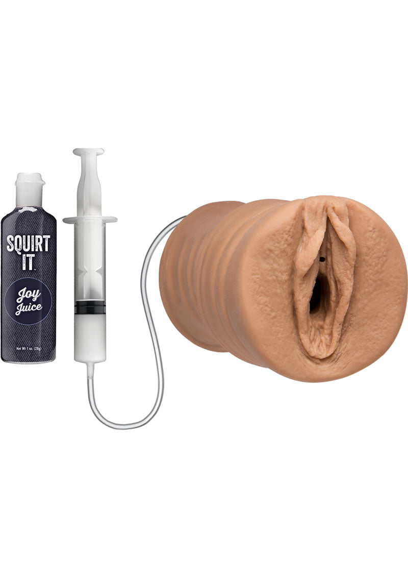 Squirt It Ultraskyn Squirting Masturbator with 1oz Joy Juice - Pussy - Caramel