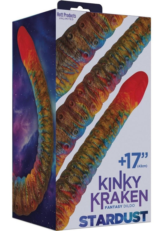 Stardust Kinky Kraken Silicone Dildo with Suction Cup - Multicolor - 17in