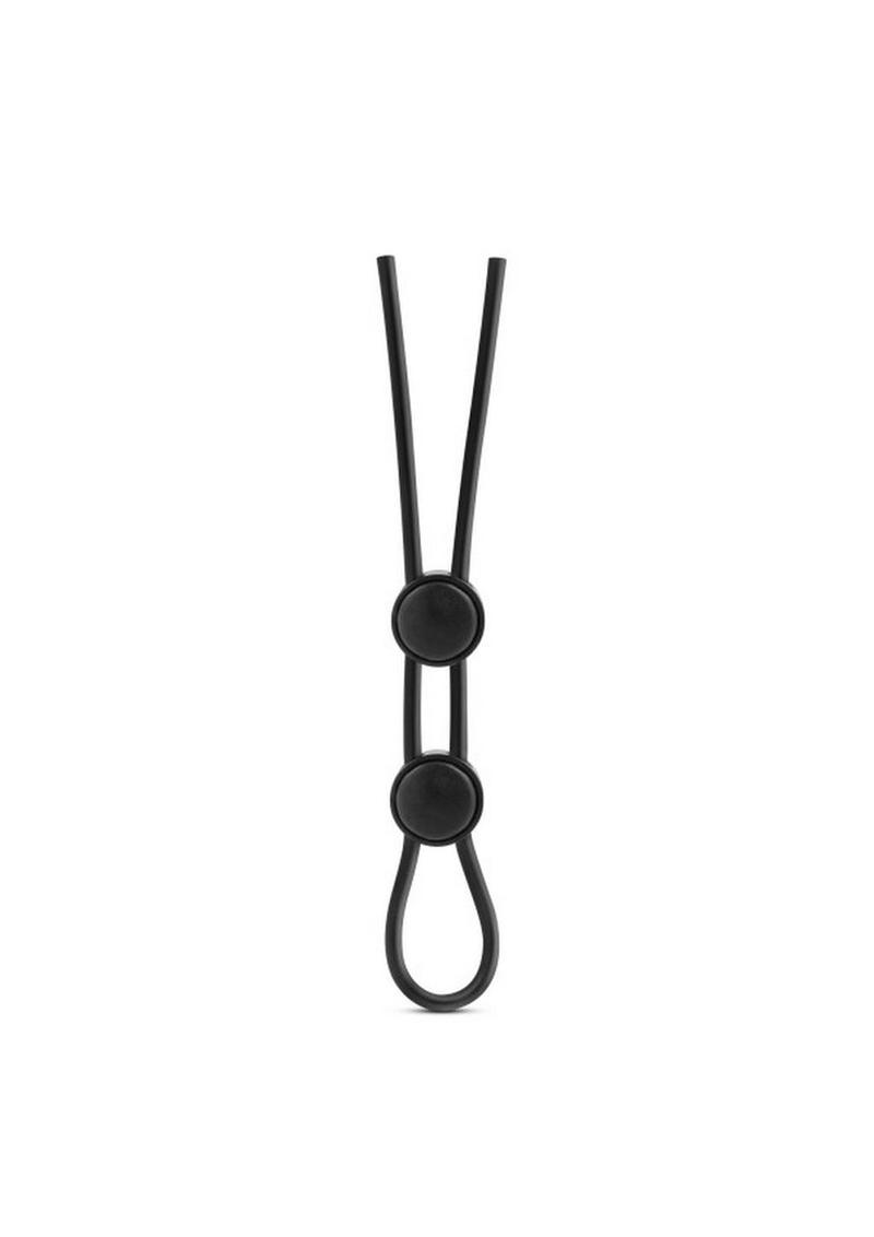 Stay Hard Silicone Double Loop Cock Ring - Black