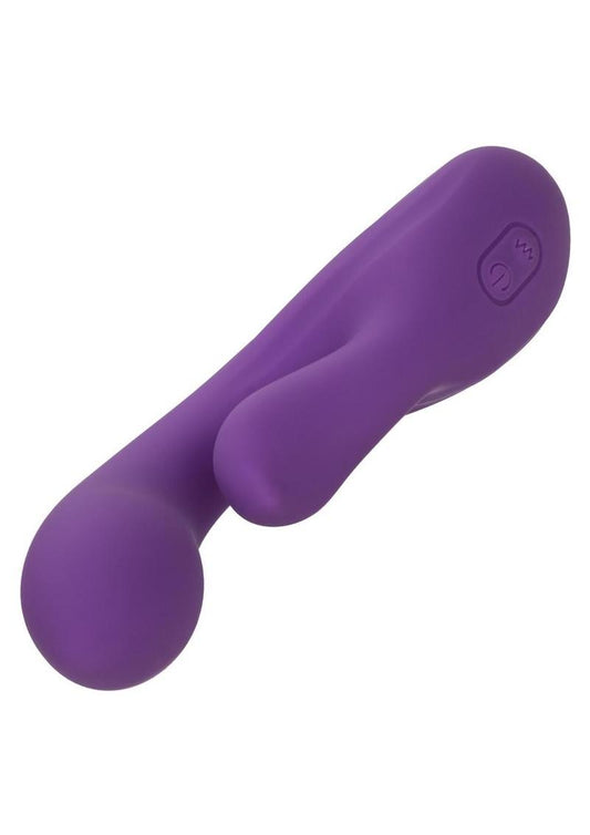 Stella Liquid Silicone Dual Pleaser Rechargeable Vibrator - Purple