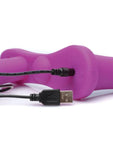 Strap U Double Take Double Penetration Rechargeable Silicone Vibrating Strap-On Harness - Purple