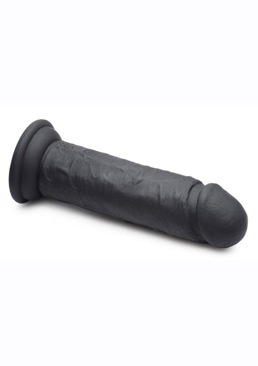 Strap U Power Player 28x Vibrating Silicone Rechargeable Dildo 6.5in with Remote Control - Black