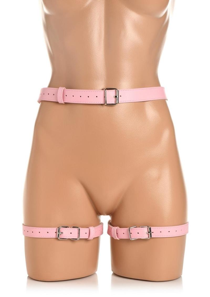 Strict Bondage Harness with Bows - Pink - XLarge/XXLarge