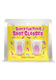 Super Fun Penis Shot Glasses - Clear/Pink - 2 Per Set