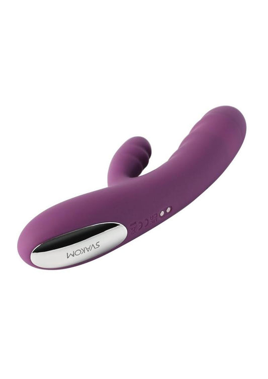 Svakom Avery Silicone Dual Stimulating Rechargeable Vibrator - Purple/Violet