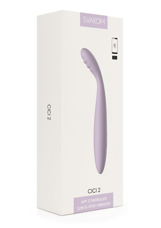 Svakom Cici 2 Rechargeable Silicone App Controlled G-Spot Vibrator - Lavender/Purple