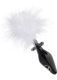 Tailz Fluffer Bunny Tail Glass Anal Plug - Black/White