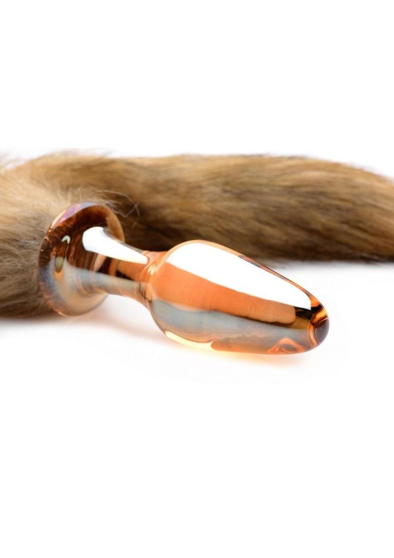 Tailz Fox Tail Glass Anal Plug - Orange