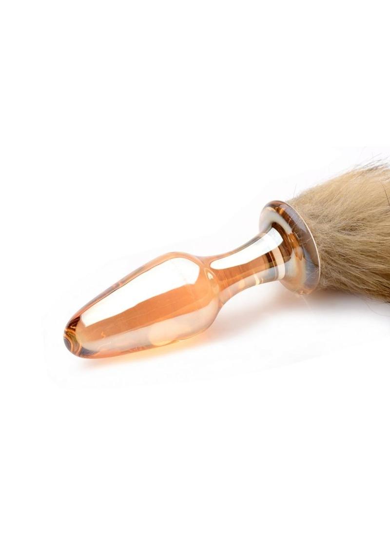 Tailz Fox Tail Glass Anal Plug - Orange