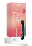 Tempo Pressure Sensing App Controlled Kinky Finger Tapping Rechargeable Silicone G-Spot Vibrator - Black