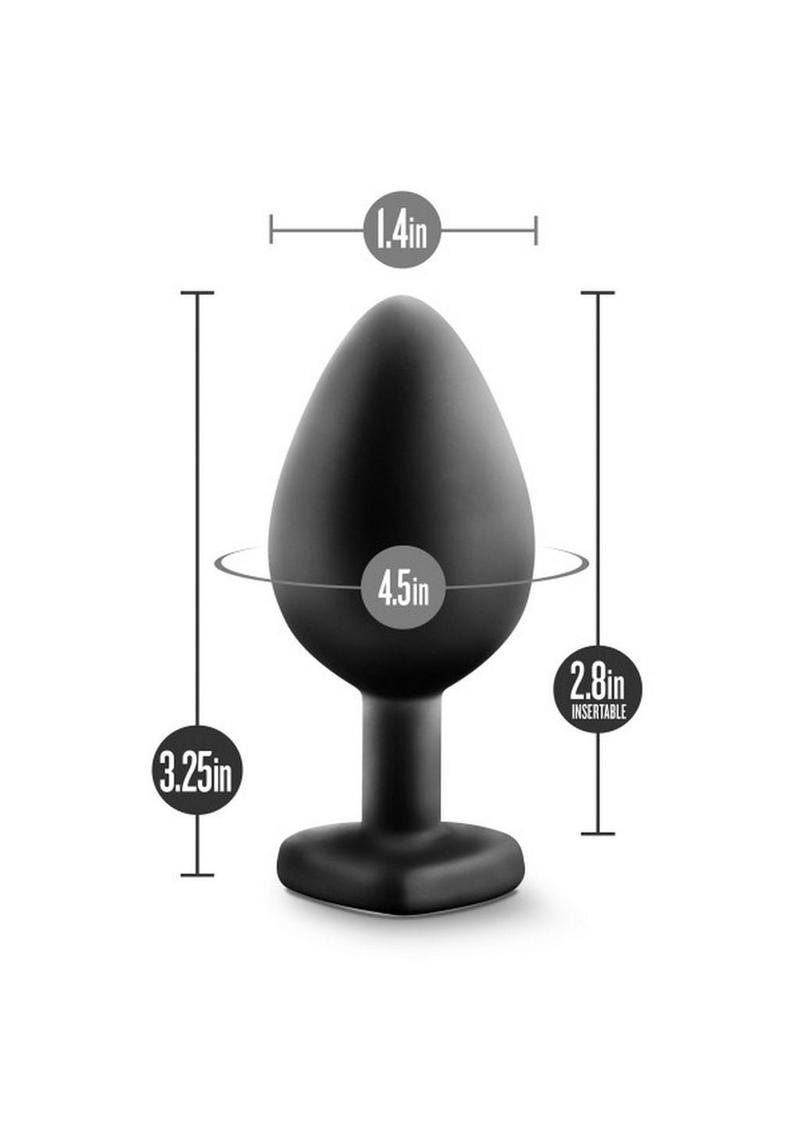 Temptasia Bling Plug Silicone Butt Plug - Black - Medium