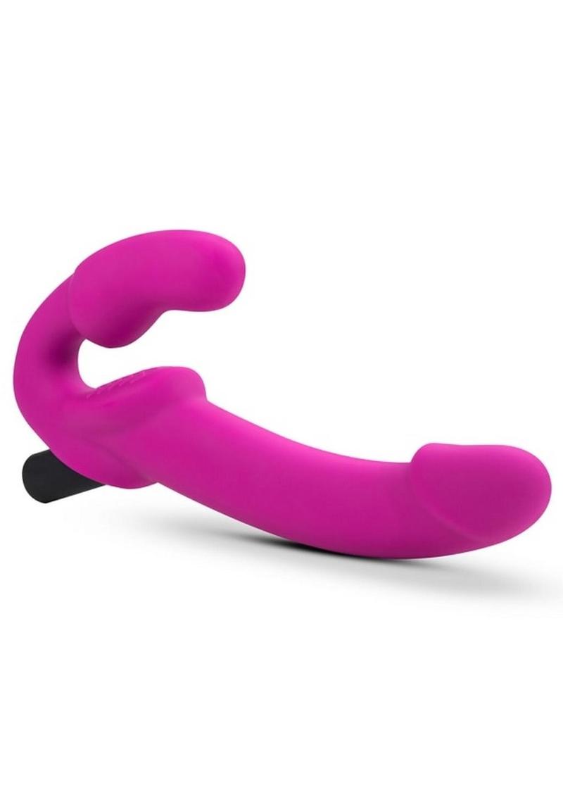 Temptasia Estella Strapless Silicone Vibrating Dildo with Rechargeable Bullet - Pink