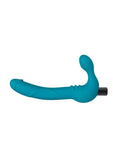 Temptasia Luna Strapless Silicone Vibrating Dildo with Rechargeable Bullet - Teal - 9in