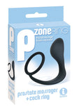 The 9's - P Zone Silicone Prostate Massager and Cock Ring - Black